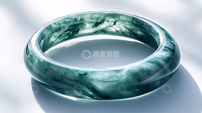 高清大图下载【趣麦麦图】碧绿玉石手镯