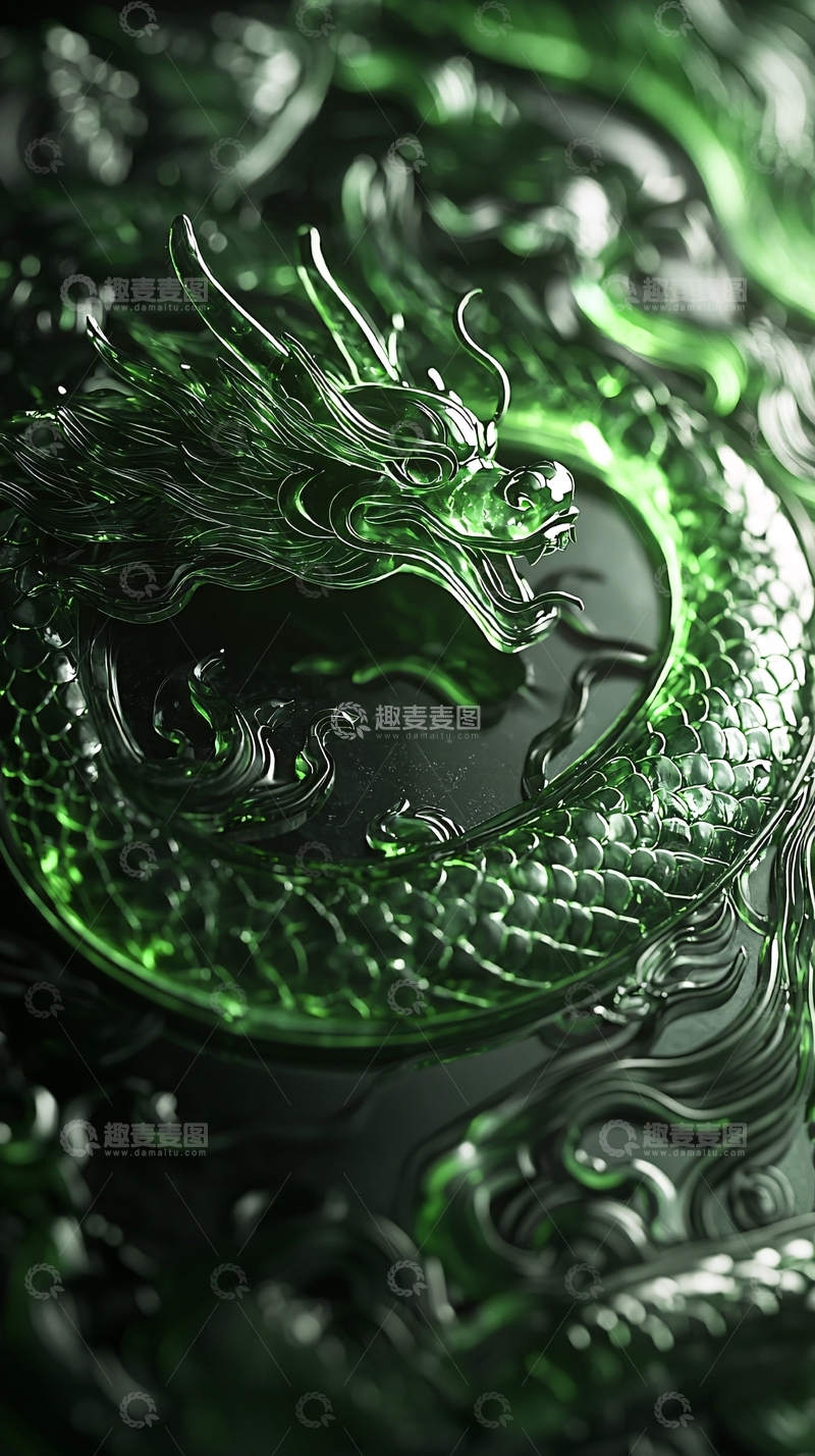 高清大图下载【趣麦麦图】翡翠龙