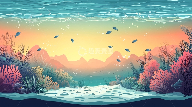 高清大图下载【趣麦麦图】海底世界唯美插画