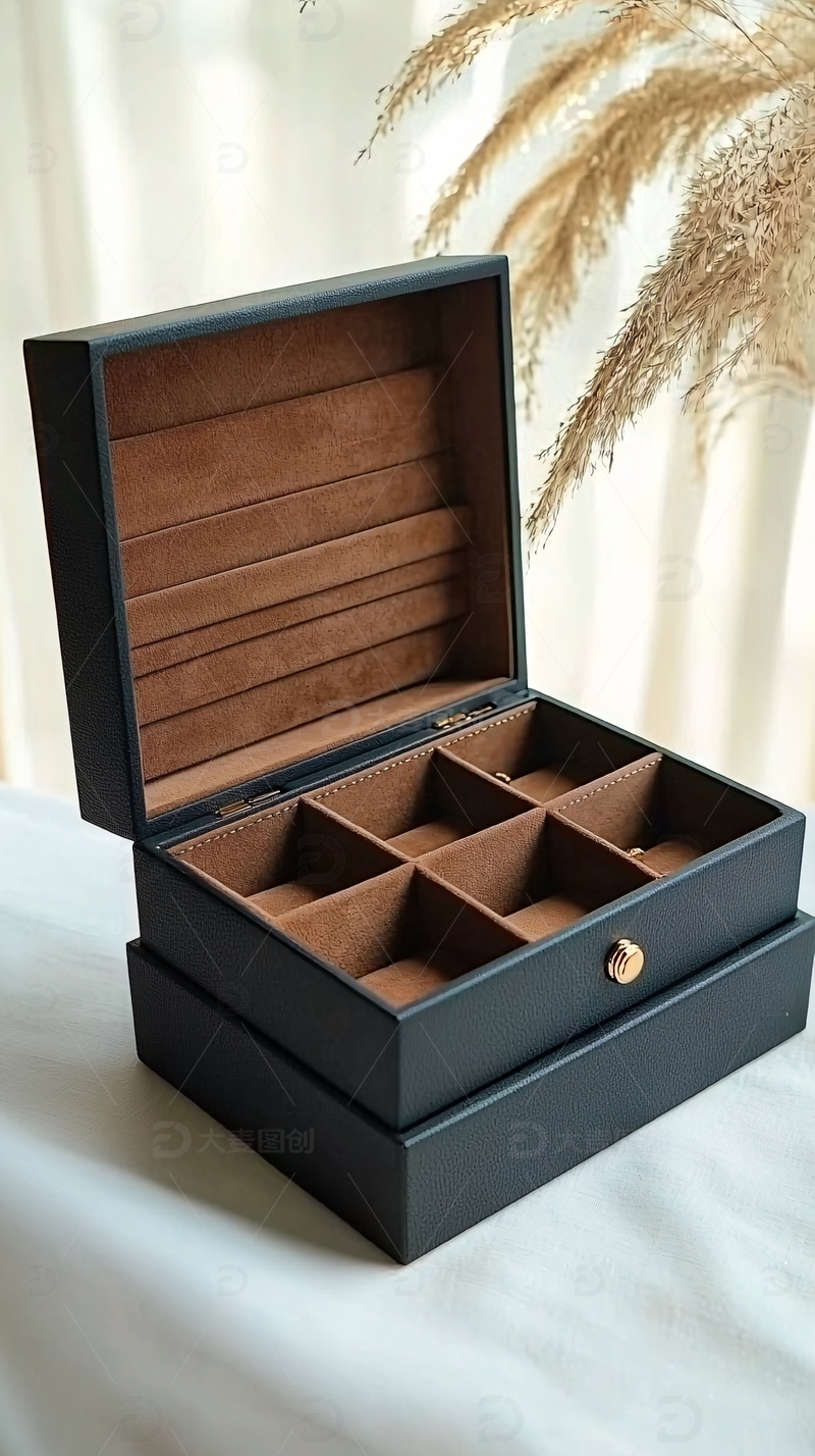 高清大图下载【趣麦麦图】黑色首饰盒