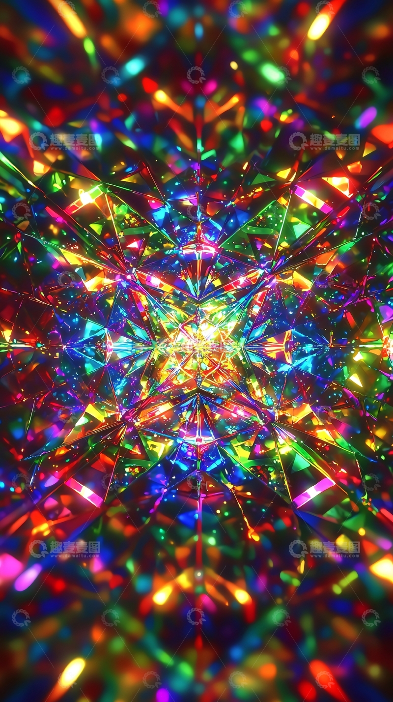 高清大图下载【趣麦麦图】绚丽多彩的彩色玻璃图案
