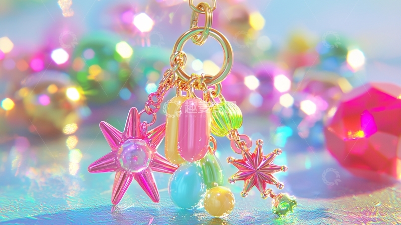 高清大图下载【趣麦麦图】梦幻甜美彩色钥匙扣