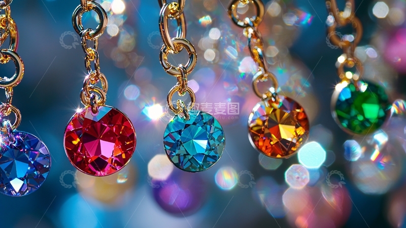 高清大图下载【趣麦麦图】彩色宝石吊坠