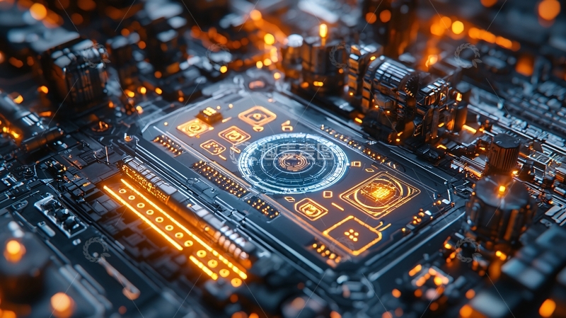 高清大图下载【趣麦麦图】未来科技感电路板特写