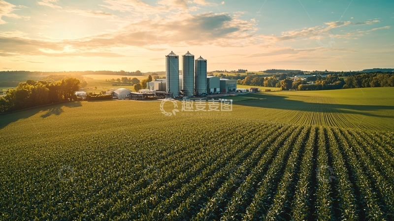 高清大图下载【趣麦麦图】田园风光日落麦田