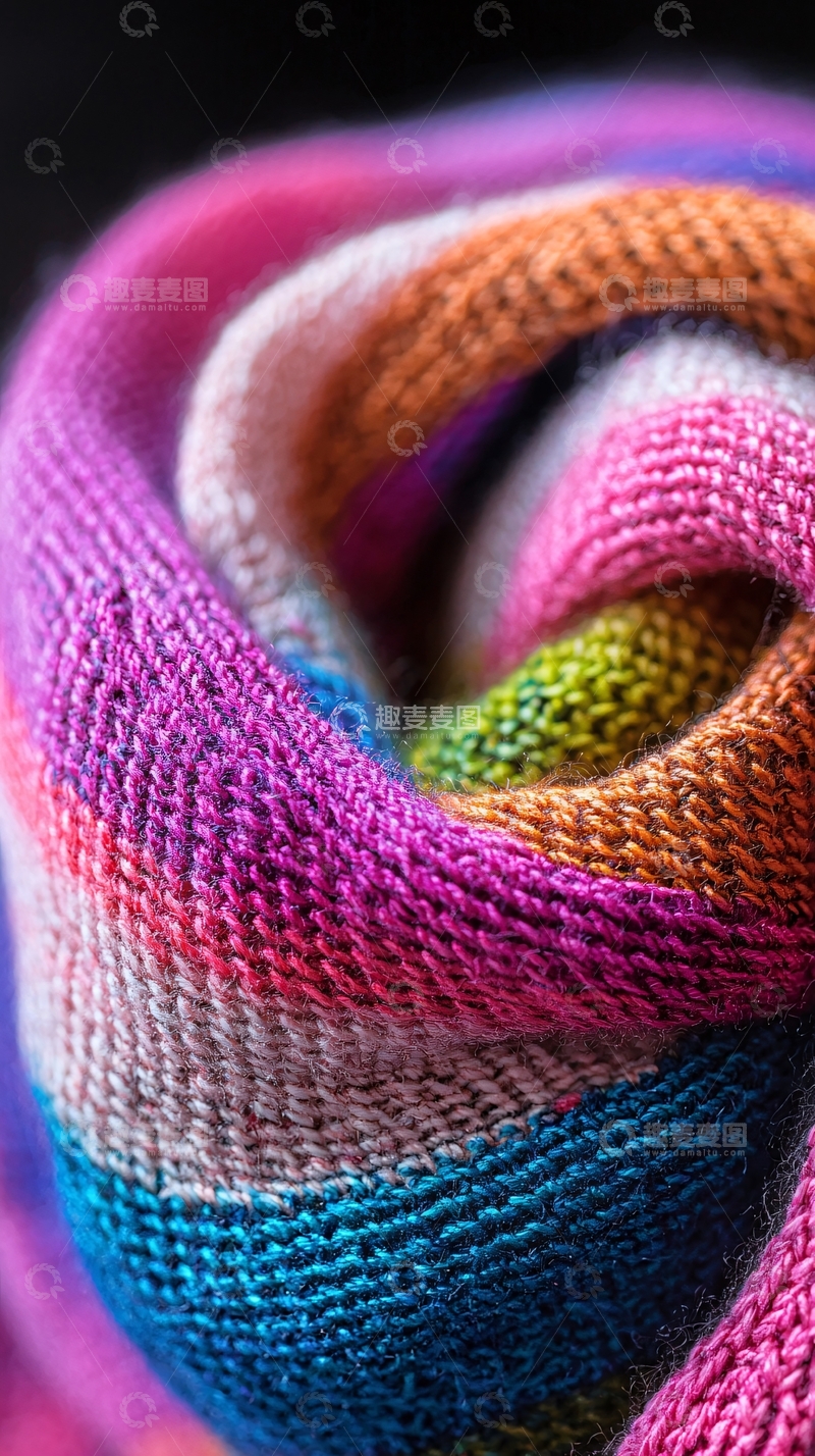 高清大图下载【趣麦麦图】彩色条纹布料特写