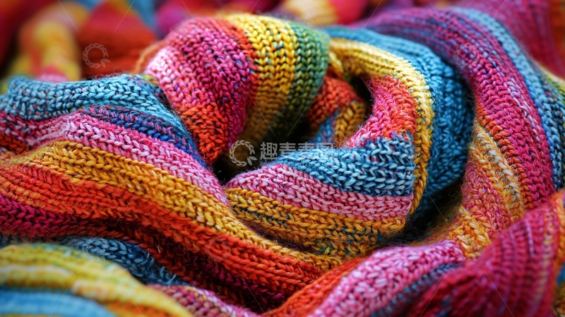 高清大图下载【趣麦麦图】彩虹条纹针织面料