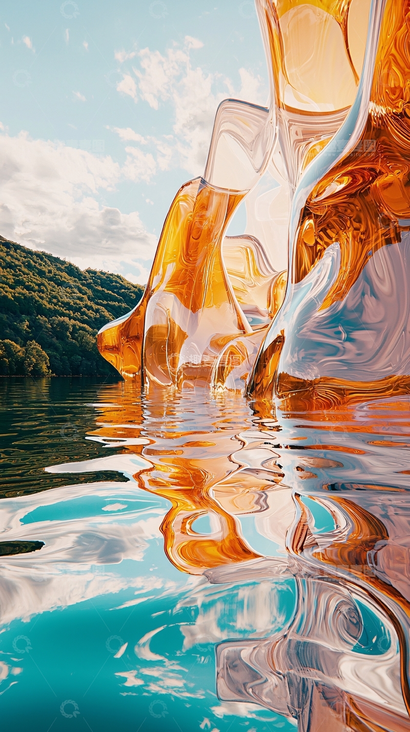 高清大图下载【趣麦麦图】抽象液体雕塑