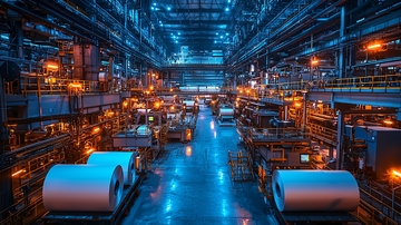 工业车间内部全景