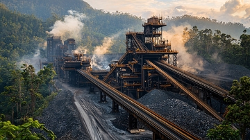 工业设施在森林中