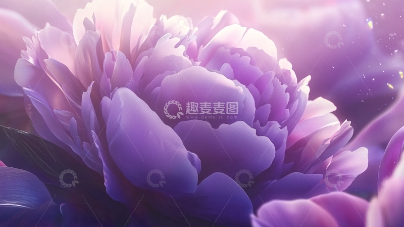 高清大图下载【趣麦麦图】紫色牡丹特写