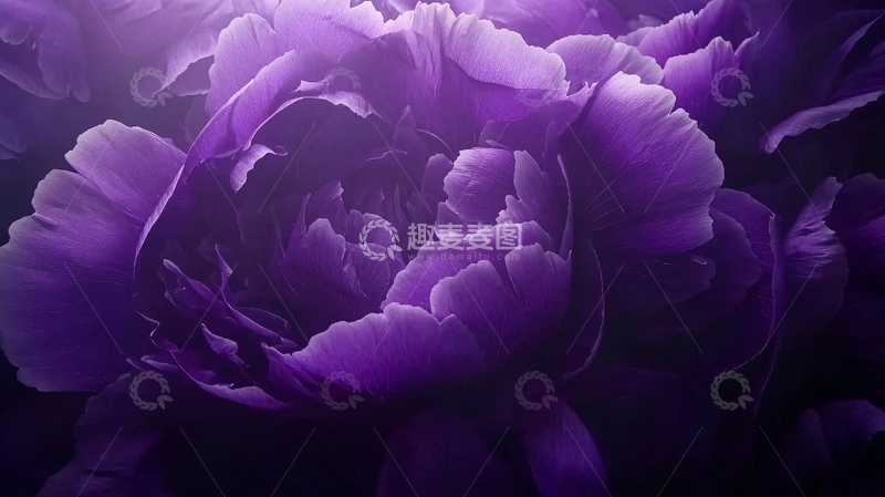 高清大图下载【趣麦麦图】紫色牡丹花特写