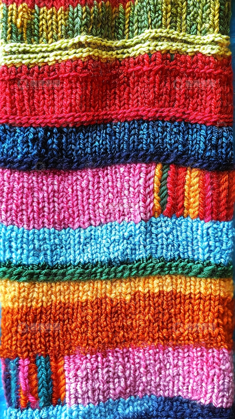 高清大图下载【趣麦麦图】彩色条纹针织物