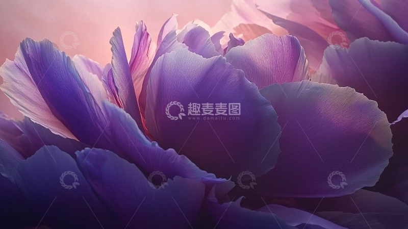 高清大图下载【趣麦麦图】紫色牡丹花瓣特写