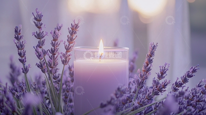 高清大图下载【趣麦麦图】薰衣草香薰蜡烛