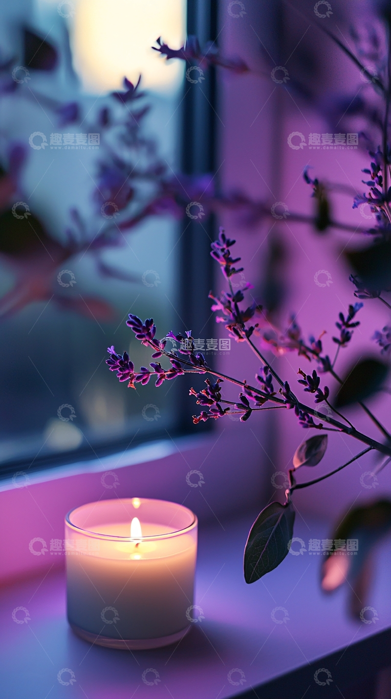 高清大图下载【趣麦麦图】静谧夜晚蜡烛