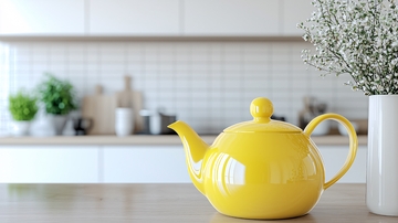 厨房黄色茶壶