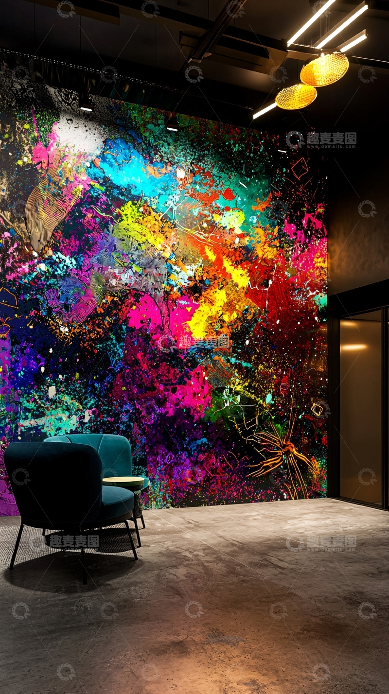 高清大图下载【趣麦麦图】抽象彩色背景墙