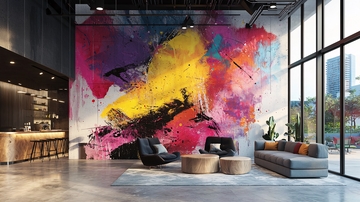 抽象彩色墙面艺术