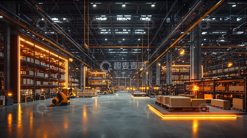 高清大图下载【趣麦麦图】工业仓库内部全景