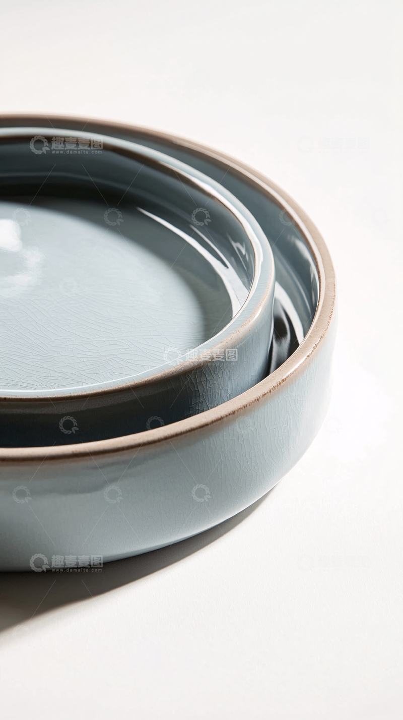 高清大图下载【趣麦麦图】浅蓝色陶瓷碟子