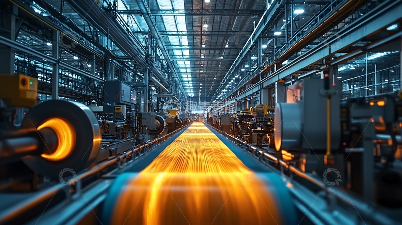高清大图下载【趣麦麦图】现代化钢铁厂生产线
