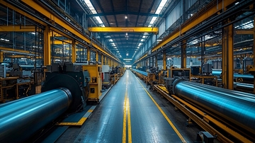 工业生产车间内部场景