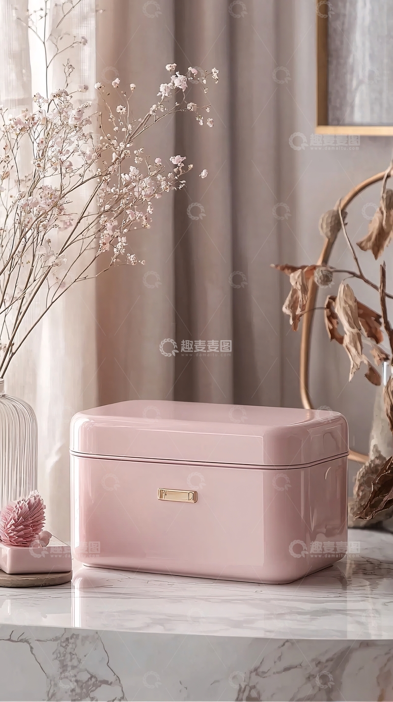 高清大图下载【趣麦麦图】粉色收纳盒