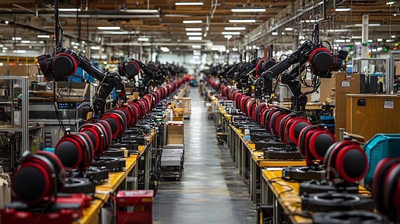 高清大图下载【趣麦麦图】耳机生产线