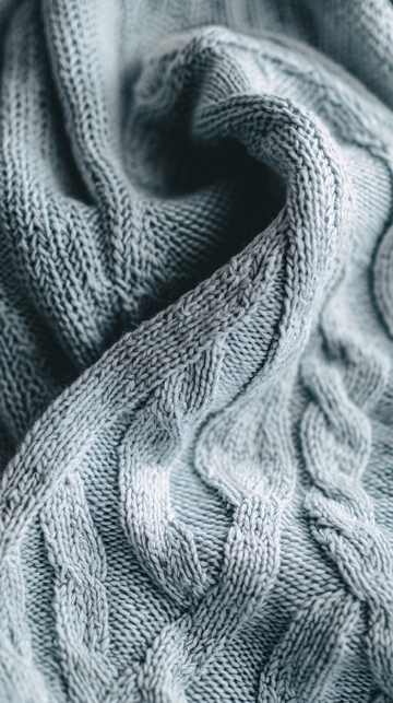 灰色麻花针织纹理