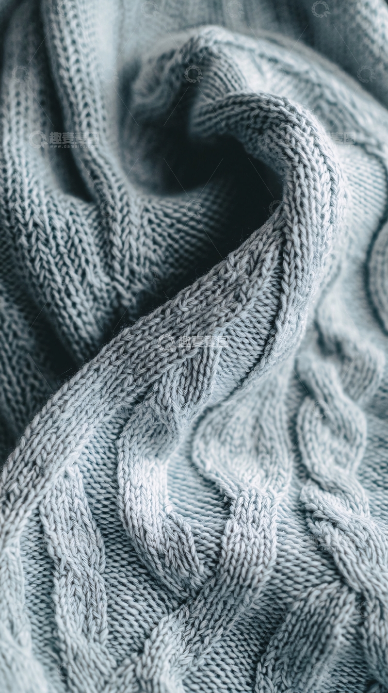 高清大图下载【趣麦麦图】灰色麻花针织纹理