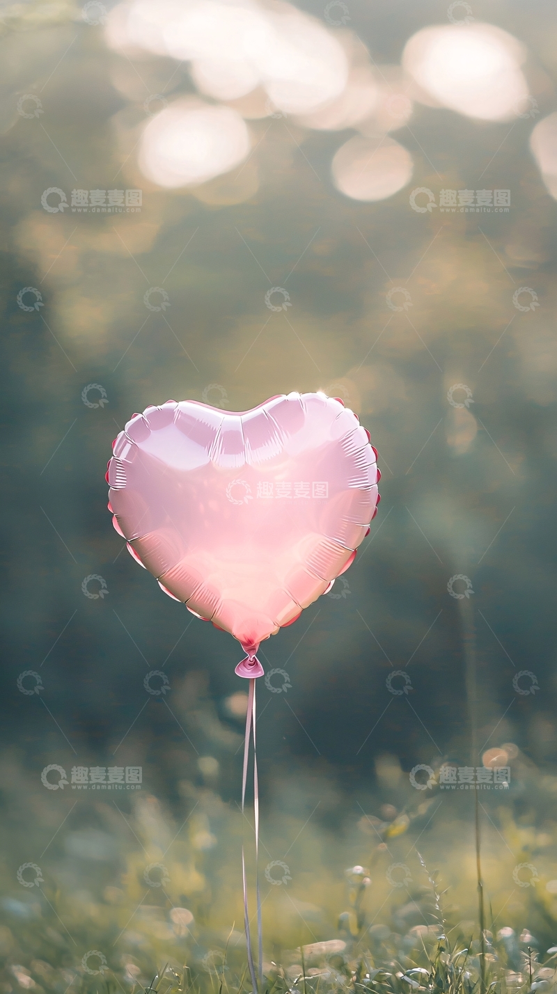 高清大图下载【趣麦麦图】粉色爱心气球