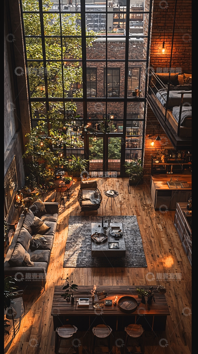 高清大图下载【趣麦麦图】工业风loft公寓