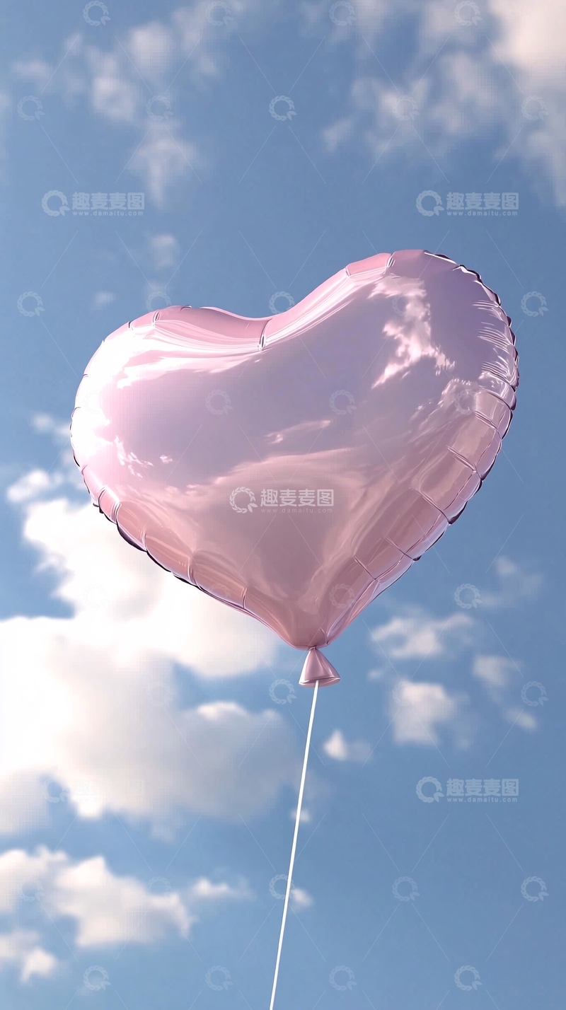 高清大图下载【趣麦麦图】粉色爱心气球