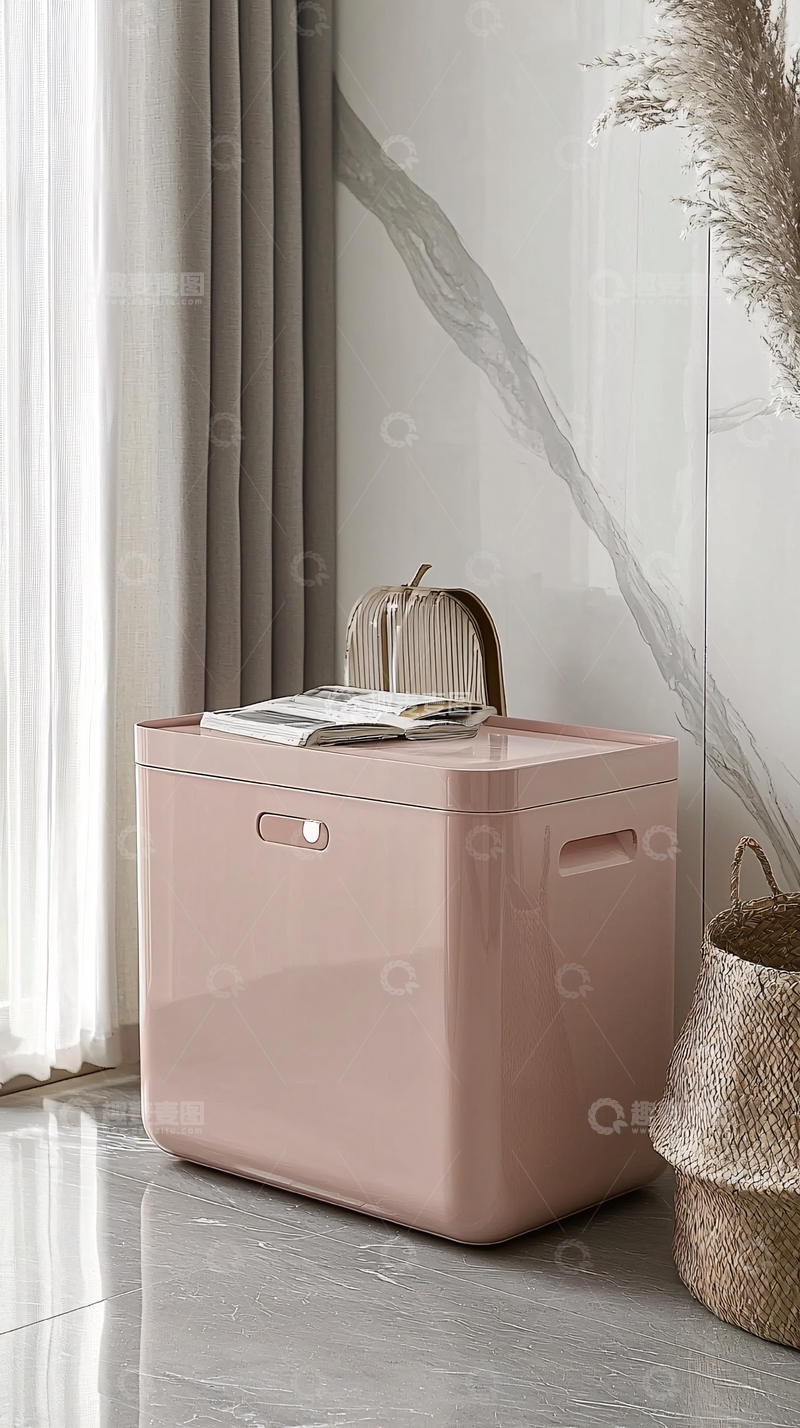 高清大图下载【趣麦麦图】粉色收纳箱