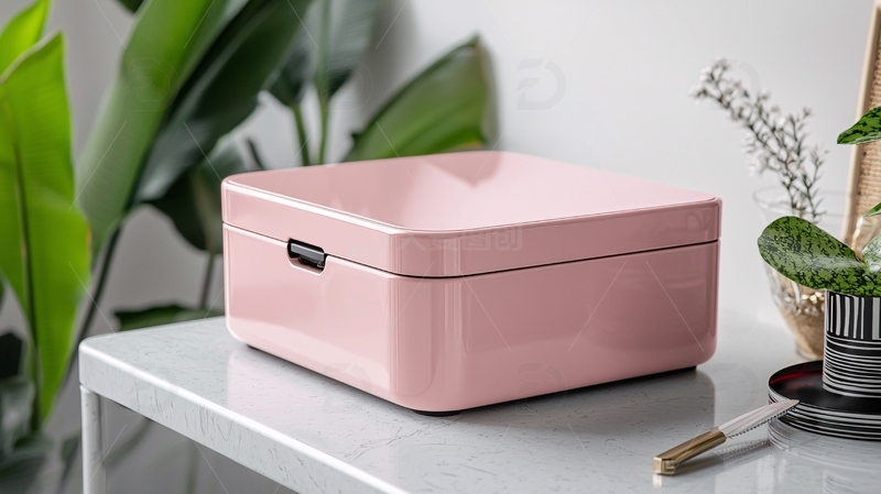 高清大图下载【趣麦麦图】粉色方形收纳盒