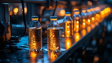 饮料生产线上的瓶子