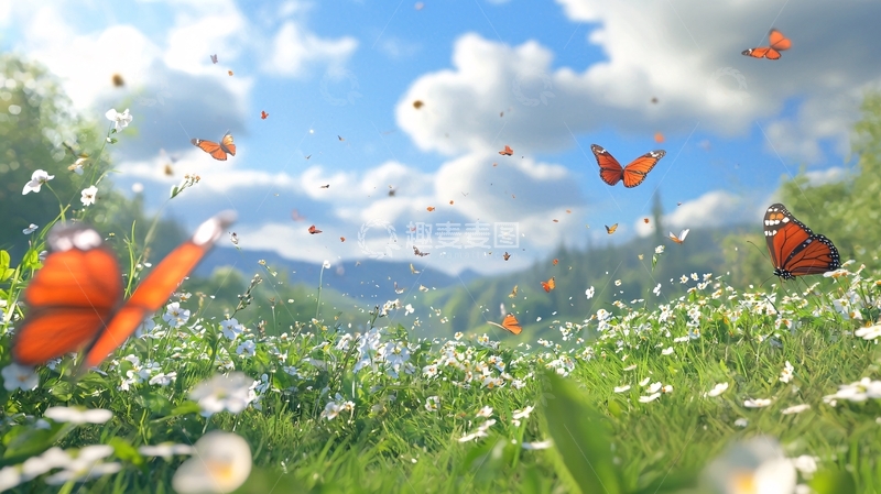 阳光下飞舞的蝴蝶