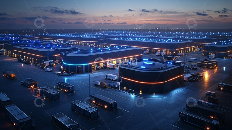 高清大图下载【趣麦麦图】夜间科技感十足的工业区