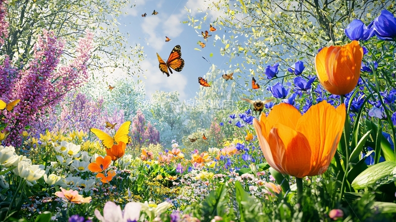 高清大图下载【趣麦麦图】春天花园