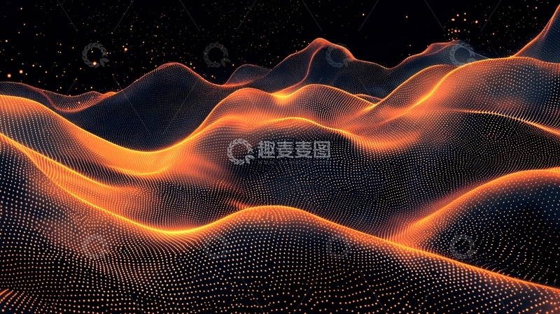 高清大图下载【趣麦麦图】抽象发光山脉