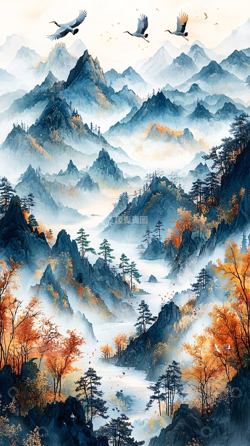 高清大图下载【趣麦麦图】山水水墨画