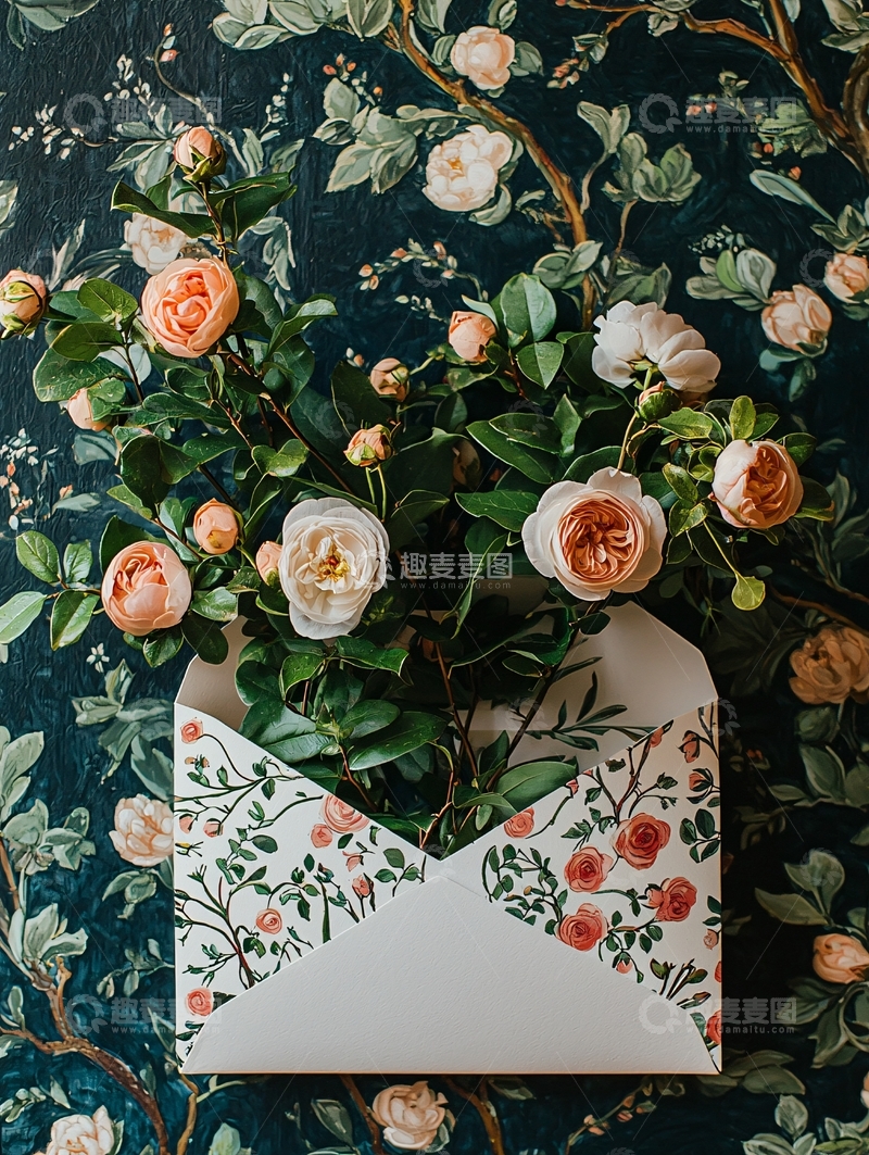 高清大图下载【趣麦麦图】信封里的花束