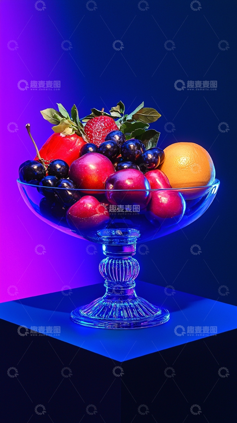 高清大图下载【趣麦麦图】水果玻璃碗