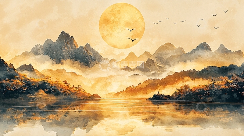 高清大图下载【趣麦麦图】水墨山水画430