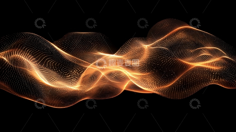 高清大图下载【趣麦麦图】金色粒子波浪