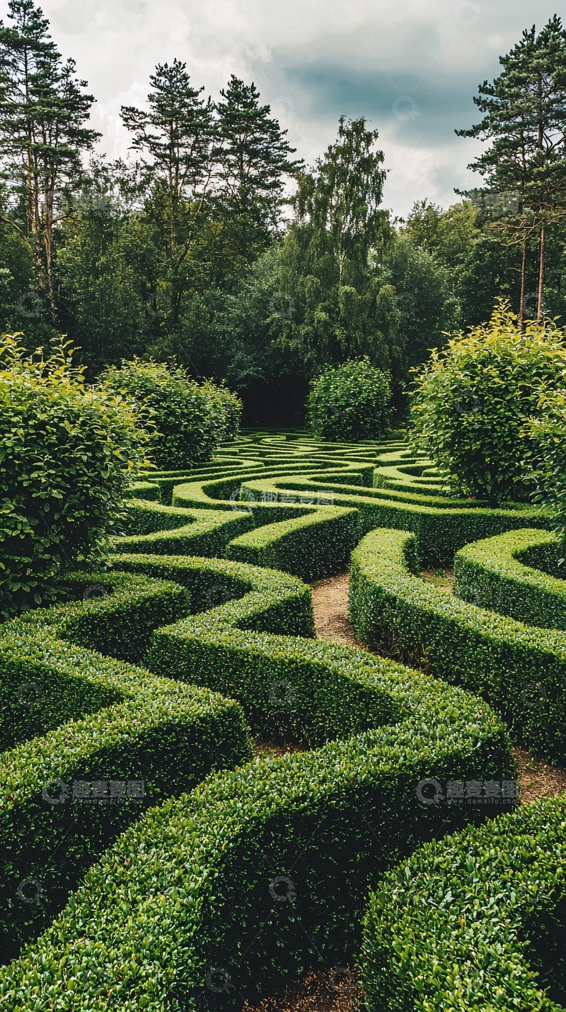 高清大图下载【趣麦麦图】绿树成荫的迷宫花园