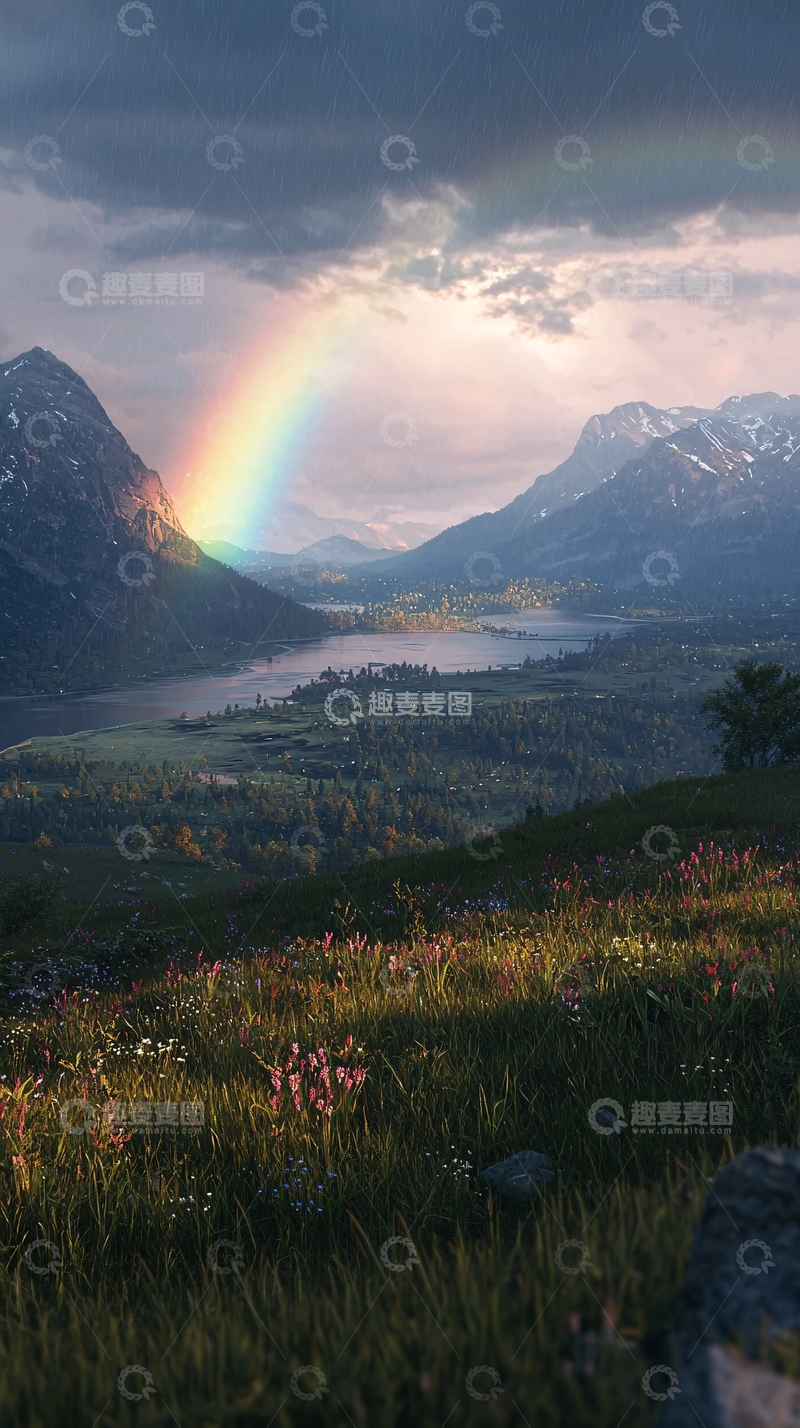 高清大图下载【趣麦麦图】彩虹山谷景色