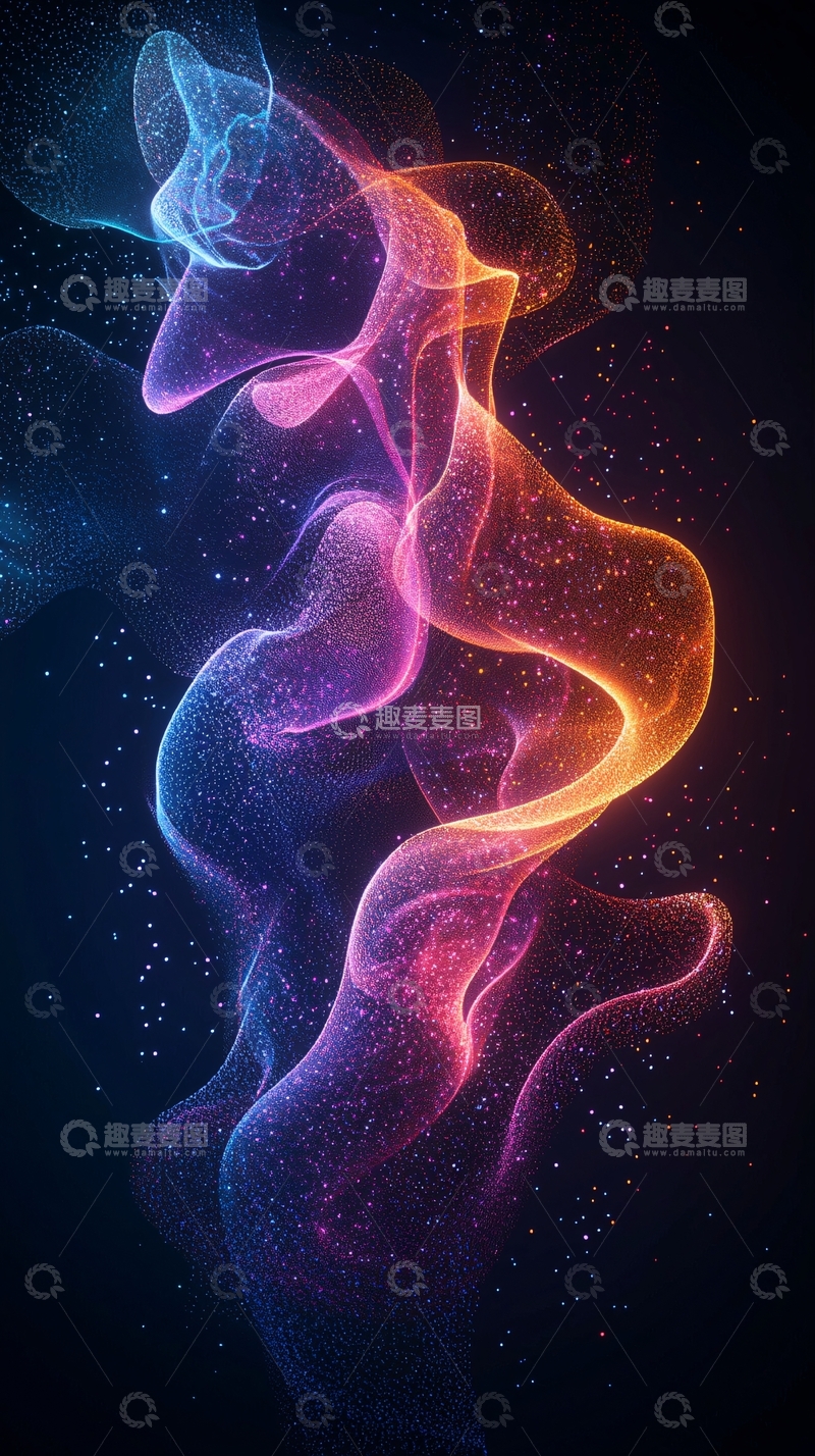 高清大图下载【趣麦麦图】绚丽多彩的烟雾状抽象背景