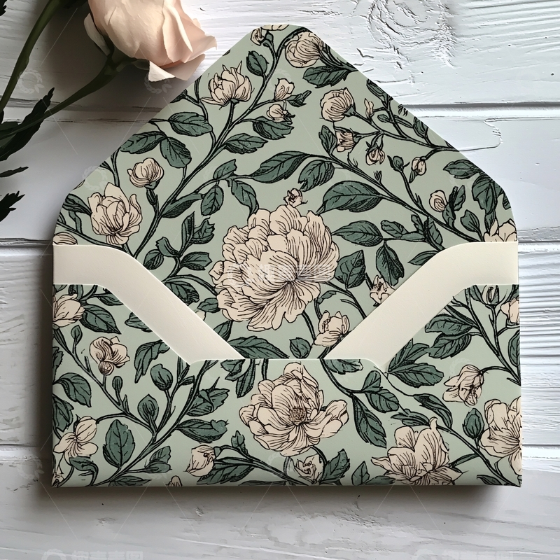 高清大图下载【趣麦麦图】花卉图案信封